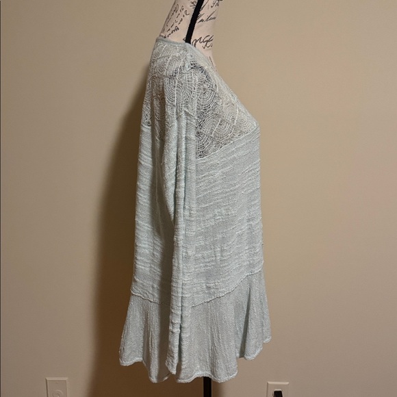 Free People Kristobel Knit Sweater Top in Mint Green - Picture 4 of 12